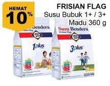 Promo Harga FRISIAN FLAG Susu Bendera 1 Plus / 3 Plus Madu 360 gr - Giant