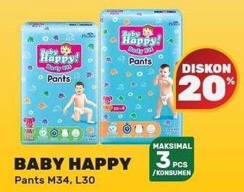 Promo Harga Baby Happy Body Fit Pants L30, M34 30 pcs - Yogya