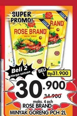 Promo Harga Rose Brand Minyak Goreng 2000 ml - Superindo