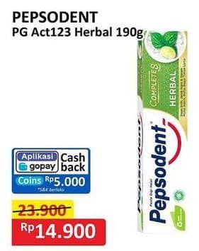 Promo Harga Pepsodent Pasta Gigi Action 123 Herbal 190 gr - Alfamart