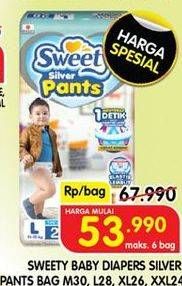 Promo Harga Sweety Silver Pants XXL24, L28, M30, XL26 24 pcs - Superindo