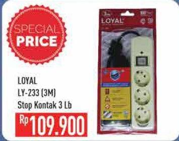 Promo Harga LOYAL Stop Kontak LY233B 3 Lubang  - Hypermart