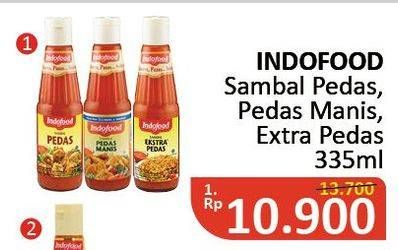 Promo Harga INDOFOOD Sambal Pedas, Pedas Manis, Ekstra Pedas 335 ml - Alfamidi