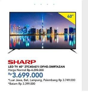 Promo Harga SHARP 2T-C40AE Smart LED TV 1iD FHD SMART AZAN  - Carrefour