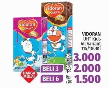 Promo Harga VIDORAN Kids Milk UHT All Variants 180 ml - LotteMart