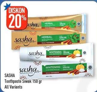 Promo Harga SASHA Toothpaste Siwak 150 gr - Hypermart