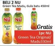 Promo Harga NU Green Tea Madu, Gula Batu per 2 botol 450 ml - Alfamidi