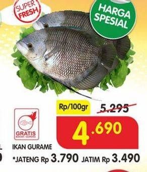 Promo Harga Ikan Gurame per 100 gr - Superindo