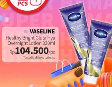 Promo Harga Vaseline Healthy Bright Gluta-Hya Lotion Overnight Radiance 330 ml - Guardian