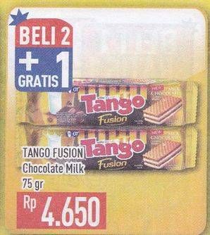 Promo Harga TANGO Fusion Wafer Milk Chocolate 75 gr - Hypermart