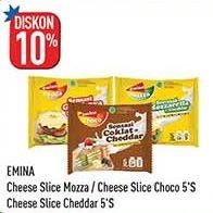 Promo Harga EMINA Cheese Slice Cedda, Choco, Mozza 5 pcs - Hypermart