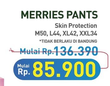 Promo Harga Merries Pants Skin Protection M50, L44, XL42, XXL34 34 pcs - Hypermart