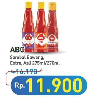 Promo Harga ABC Sambal Bawang Pedas, Extra Pedas, Asli 275 ml - Hypermart