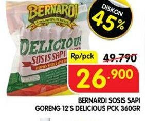 Promo Harga Bernardi Delicious Sosis Sapi Goreng 12 pcs - Superindo
