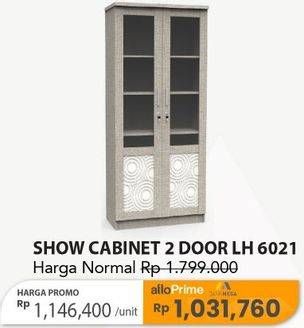 Promo Harga Trans Living Show Cabinet 2 Door LH 6021  - Carrefour