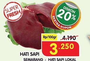 Promo Harga Beef Liver (Hati Sapi) per 100 gr - Superindo