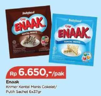 Promo Harga Cap Enaak Susu Kental Manis Cokelat, Putih per 6 sachet 37 gr - TIP TOP