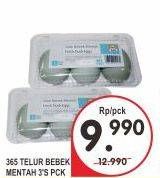 Promo Harga 365 Telur Bebek Mentah 3 pcs - Superindo