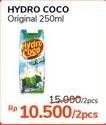 Promo Harga HYDRO COCO Minuman Kelapa Original per 2 pcs 250 ml - Alfamidi