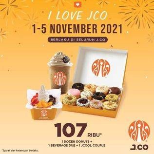 Promo Harga JCO Donut 1 lusin + Beverage Due + Jcool Couple  - JCO