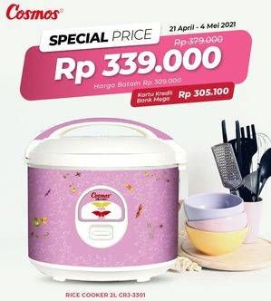 Promo Harga COSMOS CRJ 3301 | Rice Cooker  - Carrefour