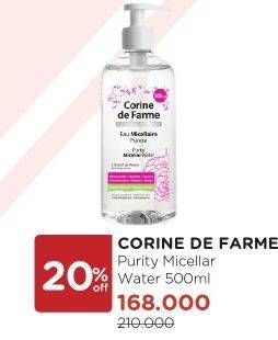 Promo Harga CORINE DE FARME Purity Micellar Water 500 ml - Watsons