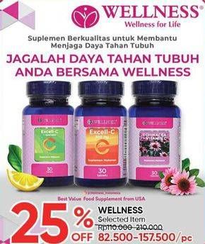 Promo Harga WELLNESS Excell C + Quercetin 30 pcs - Guardian