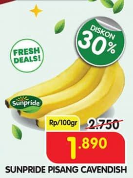 Promo Harga Sunpride Pisang Cavendish per 100 gr - Superindo