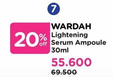 Promo Harga Wardah Lightening Serum Ampoule 30 ml - Watsons