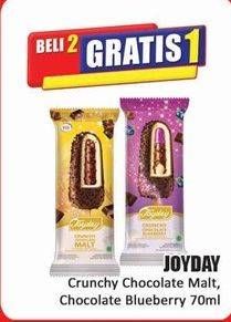 Promo Harga Joyday Ice Cream Stick Crunchy Chocolate Malt, Crunchy Chocolate Blueberry 75 gr - Hari Hari