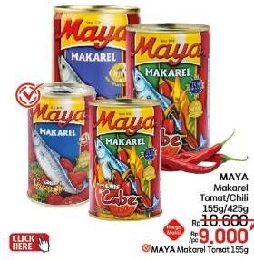Promo Harga Maya Mackerel Tomat / Tomato, Cabe / Chilli 155 gr - LotteMart