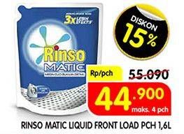 Promo Harga RINSO Detergent Matic Liquid Front Load 1600 ml - Superindo