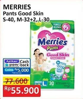 Promo Harga Merries Pants Good Skin S40, M34, L30 30 pcs - Alfamart