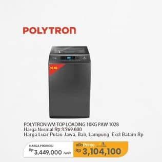Promo Harga Polytron PAW 1028 Mesin Cuci 1 Tabung 10 kg  - Carrefour