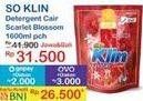 Promo Harga So Klin Liquid Detergent + Anti Bacterial Red Perfume Collection 1600 ml - Indomaret