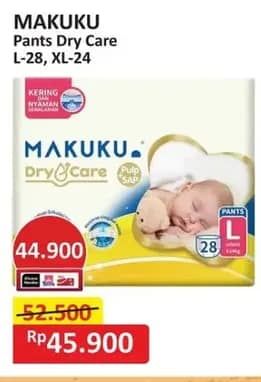 Promo Harga Makuku Dry & Care Celana L28, XL24 24 pcs - Alfamart