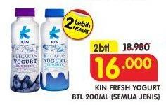 Promo Harga KIN Fresh Yogurt All Variants per 2 botol 200 ml - Superindo