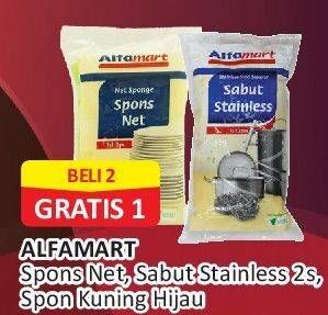 Promo Harga Alfamart Sponge Stainless, Kuning Hijau  - Alfamart