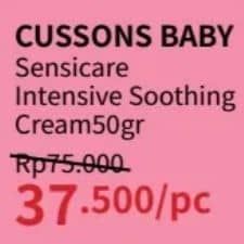Cussons Baby SensiCare Intensive Soothing Cream 50 gr Diskon 50%, Harga Promo Rp37.500, Harga Normal Rp75.000