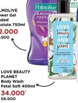 Promo Harga LOVE BEAUTY AND PLANET Body Wash Petal Soft 400 ml - Watsons