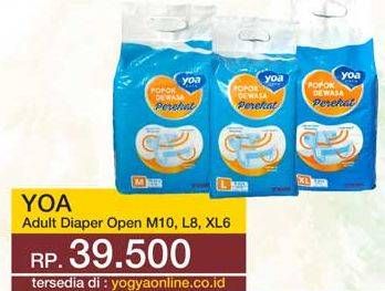 Promo Harga YOA Adult Diapers M10, L8, XL6 6 pcs - Yogya