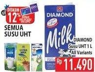 Promo Harga DIAMOND Milk UHT All Variants 1 ltr - Hypermart