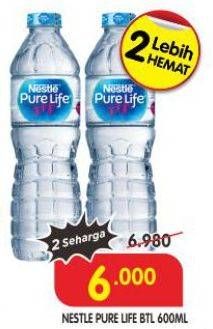 Promo Harga Nestle Pure Life Air Mineral 600 ml - Superindo