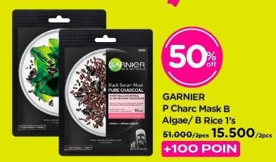 Promo Harga GARNIER Pure Charcoal Mask Algae, Rice  - Watsons