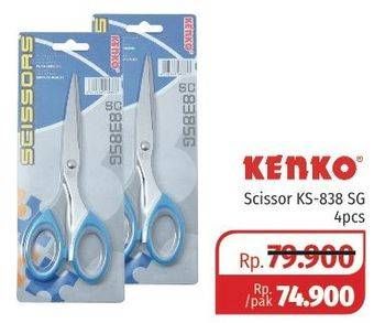 Promo Harga KENKO Scissor KS-838 SG 4 pcs - Lotte Grosir