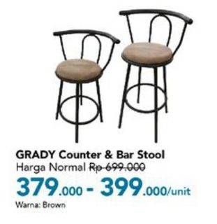 Promo Harga Grady Counter & Bar Stool  - Carrefour