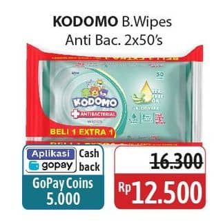 Promo Harga Kodomo Baby Wipes Anti Bacterial 50 pcs - Alfamidi