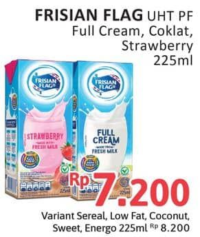 Promo Harga Frisian Flag Susu UHT Purefarm Full Cream, Swiss Chocolate, Strawberry 225 ml - Alfamidi