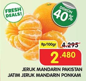 Promo Harga Jeruk Mandarin Pakistan per 100 gr - Superindo