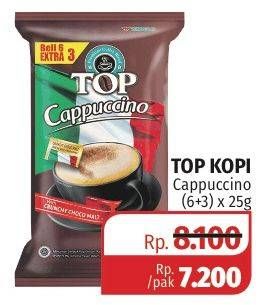 Promo Harga Top Coffee Cappuccino per 9 pcs 25 gr - Lotte Grosir